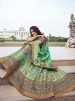 Aqua Green Banarasi Silk Lehenga Choli